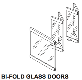 36" Corner, Bi-Fold Door & End Panel, Black