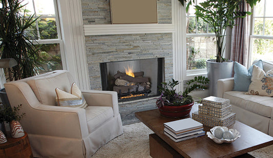 42" Paneled, White Stacked Brick